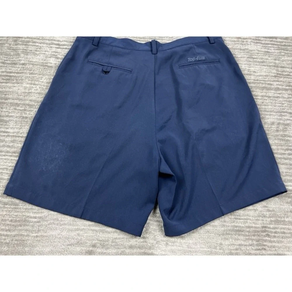 Top Flite Shorts Mens 38 Blue‎ Pleated Golf Polyester Casual Outdoors